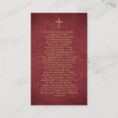 クリスチャンマルーン金ゴールド写真葬式祈りの言葉カード 名刺 (裏面)