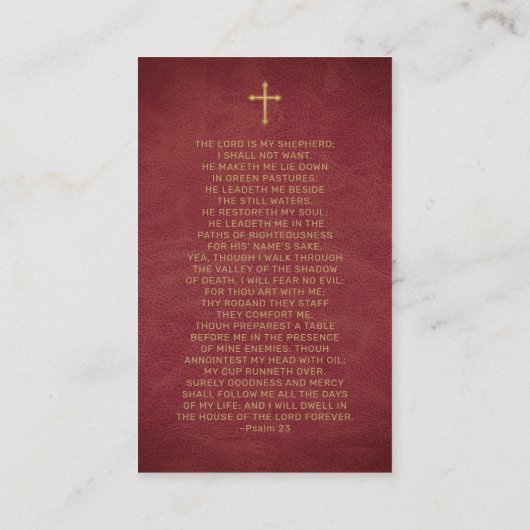 クリスチャンマルーン金ゴールド写真葬式祈りの言葉カード 名刺 (裏面)