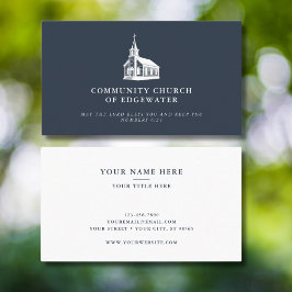 クリスチャンミニマル牧師カントリー教会ロゴ海軍 名刺