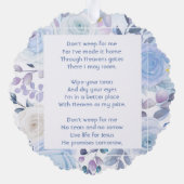 クリスチャンメモリーキープサークハミングバードブルーバラ オーナメントカード (裏面)