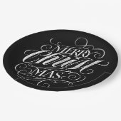 クリスチャンメリークリスマスシャルボードレタリング ペーパープレート (アングル)