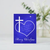 クリスチャンメリークリスマスブルーのカスタマイズ可能 シーズンポストカード (スタンド正面)