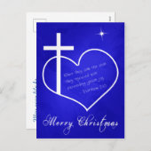 クリスチャンメリークリスマスブルーのカスタマイズ可能 シーズンポストカード (正面/裏面)