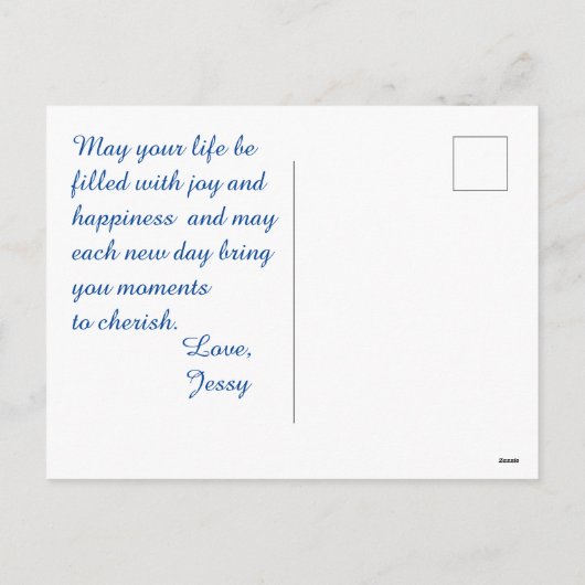 クリスチャンメリークリスマスブルーのカスタマイズ可能 シーズンポストカード (裏面)