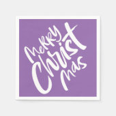クリスチャンメリークリスマスレタリング宗教上の粛清 スタンダードカクテルナプキン (正面)