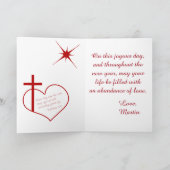 クリスチャンメリークリスマスレッドのカスタマイズ可能 シーズンカード (内部)