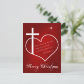 クリスチャンメリークリスマスレッドのカスタマイズ可能 シーズンポストカード (スタンド正面)