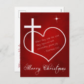 クリスチャンメリークリスマスレッドのカスタマイズ可能 シーズンポストカード (正面/裏面)