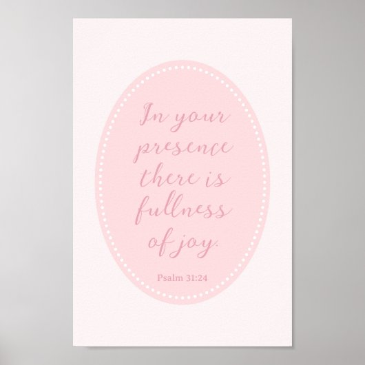 クリスチャンモダンウォールアートデコールピンクガールーム ポスター (正面)