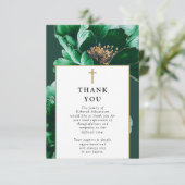 クリスチャンモダングリーンの生活葬儀お祝い サンキューカード (スタンド正面)