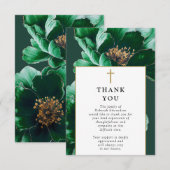 クリスチャンモダングリーンの生活葬儀お祝い サンキューカード (正面/裏面)