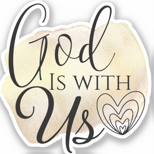 クリスチャンモダンソング引用文神は私たちと一緒にステッキ シール (正面)