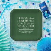 クリスチャンモダンバイブル聖句グリーン卒業 ペーパープレート (パーティー)