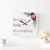 クリスチャンモダン時計 | Ecclesites 3:1 スクエア壁時計 (ホーム)