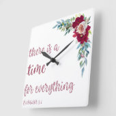 クリスチャンモダン時計 | Ecclesites 3:1 スクエア壁時計 (傾斜)