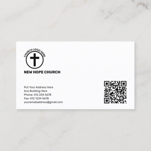 クリスチャンモダン牧師クロスCloudscape QRコード 名刺 (裏面)