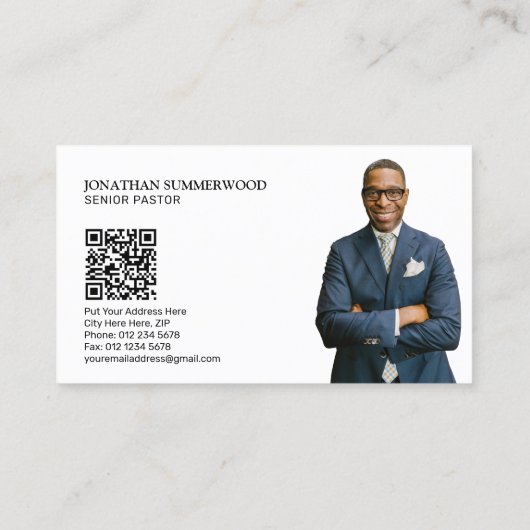クリスチャンモダン牧師クロスCloudscape QRコード 名刺 (裏面)