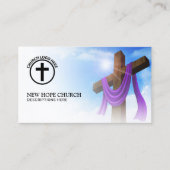 クリスチャンモダン牧師クロスCloudscape QRコード 名刺 (正面)