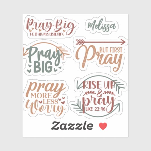 クリスチャンモダン祈りの言葉祈タイポグラフィ引用文 シール (シート)