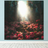 クリスチャンユニーククロスキャンバススピリチュアル装飾 キャンバスプリント (インサイチュ (ウッドフロア))