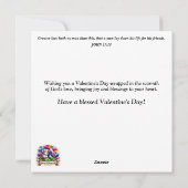 クリスチャンラブピンクハート子猫バレンタイン シーズンカード (裏面)