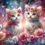 クリスチャンラブピンクハート子猫バレンタイン シーズンカード