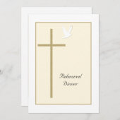 クリスチャンリハーサルディナー招待状- – クロス 招待状 (正面/裏面)