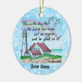 クリスチャンレジョイスライトハウス セラミックオーナメント (左)
