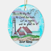 クリスチャンレジョイスライトハウス セラミックオーナメント (左)