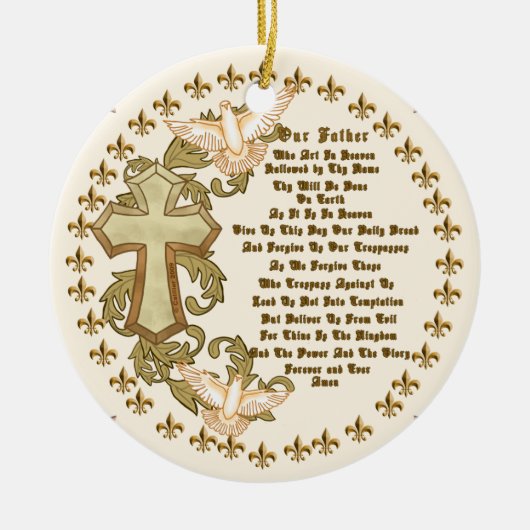 クリスチャンローズズ祈りの言葉カスタムオーナメント セラミックオーナメント (正面)