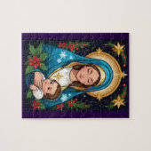 クリスチャンローマカトリックヴァージンメリークリスマス ジグソーパズル (横)