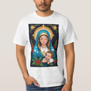 クリスチャンローマカトリックヴァージンメリークリスマス Tシャツ