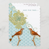 クリスチャンヴィンテージバードダマスクウェディング招待状 招待状 (正面/裏面)