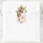 クリスチャンヴィンテージ復活祭フローラ挨拶 ラウンドシール (バッグ)