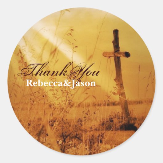 クリスチャンヴィンテージ結婚カントリークロス ラウンドシール (正面)