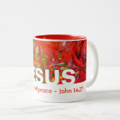 クリスチャン与えス実在平和カスタム赤 ツートーンマグカップ (正面右)