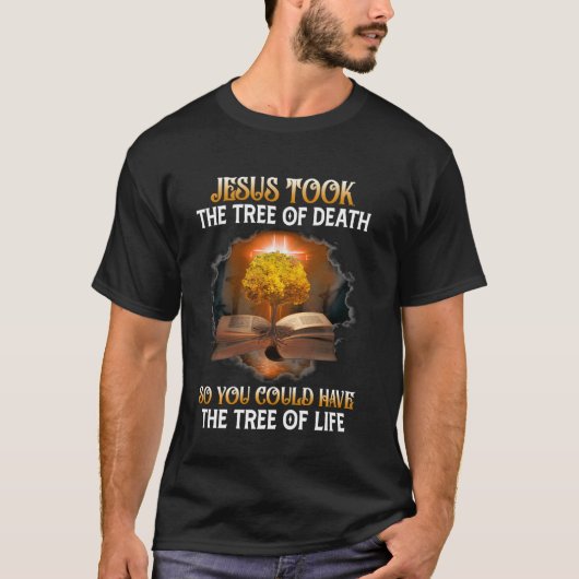 クリスチャン与えス・イエス・バイブルの木 Tシャツ (正面)