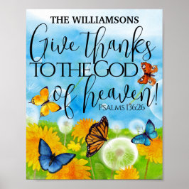 クリスチャン与え感謝していの聖書名 ポスター