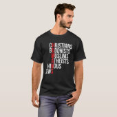 クリスチャン仏教徒ムスリム無神論者ヒンズー教徒ユダヤ人 Tシャツ (正面フル)