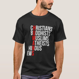 クリスチャン仏教徒ムスリム無神論者ヒンズー教徒ユダヤ人 Tシャツ