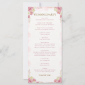 クリスチャン伝統的カトリック結婚式 プログラム (裏面)