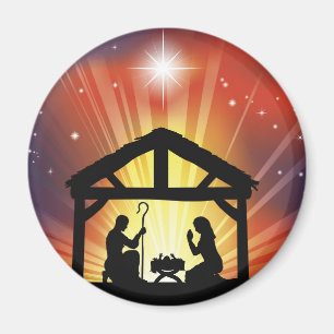 クリスチャン伝統的クリスマス出生シーン マグネット