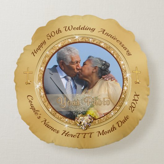 クリスチャン伝統的写真50周年記念贈呈 ラウンドクッション (正面)