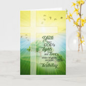 クリスチャン伯父の光と愛の誕生日 カード (黄色い花)