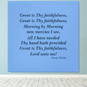 クリスチャン信仰ウォール素晴らしアートは君の誠実さ キャンバスプリント (インサイチュ (ウッドフロア))