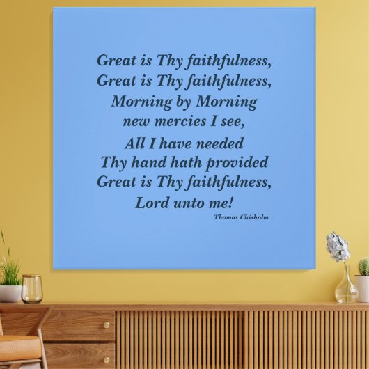 クリスチャン信仰ウォール素晴らしアートは君の誠実さ キャンバスプリント (インサイチュ (リビング))