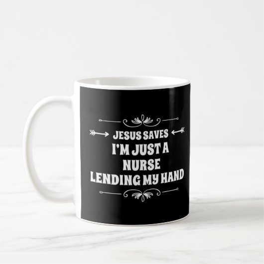 クリスチャン信仰ナースRn Jesus 救 Nursing Schoo コーヒーマグカップ (左)