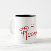 クリスチャン信仰十字架ハート ツートーンマグカップ (正面左)