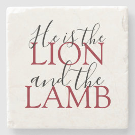 クリスチャン信仰彼はライオンと子羊である ストーンコースター