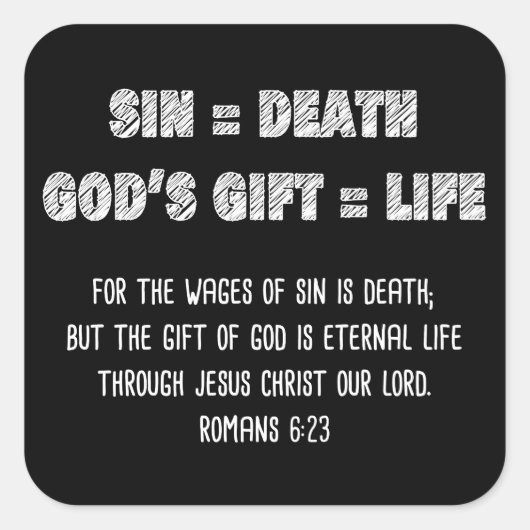 クリスチャン信仰数学方程式:救いの福音 スクエアシール (正面)